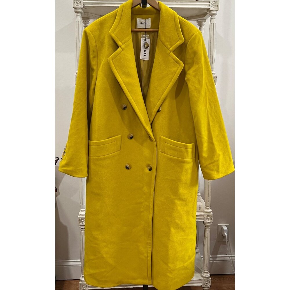 BAACAL Double Breasted Wool Car Coat Size 4 in Citron 22 24 US